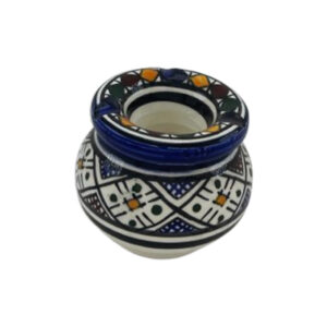 Cendrier artisanal en porcelaine de Fès peint à la main